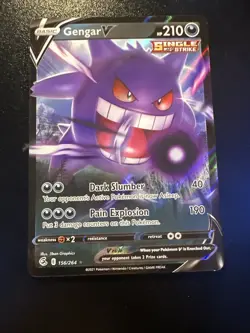 Pokemon TCG Fusion Strike Gengar v Holo Ultra Rare Card 156/264 - Image 3