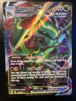 Pokemon TCG Rayquaza VMAX Holo Ultra Rare Card Evolving Skies 111/203 - Image 1
