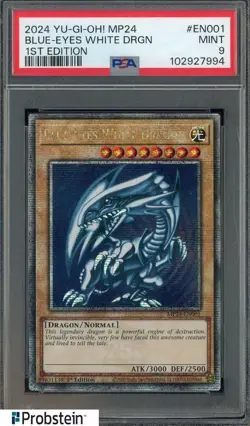2024 Yu-Gi-Oh! MP24 #EN001 Blue Eyes White Dragon 1st Edition PSA 9 MINT - Image 1