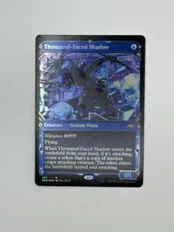 Magic the Gathering Thousand-Faced Shadow - Showcase Rare Foil Neon Dynasty MTG - Image 1
