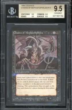 MTG Magic The gathering Chains of Mephistopheles Legends EN BGS 9.5 QUAD TOP!! - Image 1