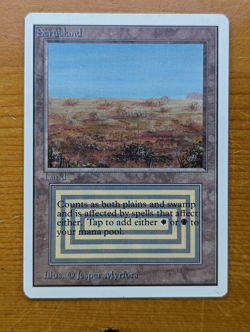 1994 MTG Unlimited Scrubland reserved list dual, LP (wear in one back corner) - Image 1