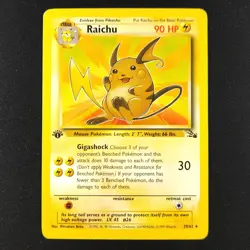 Raichu 29/62 - Fossil 1st Edition - Pokemon Card - Image 1