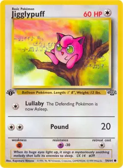 Jigglypuff 54/64 Common Jungle 1st Edition Non Holo Pokemon Card - Image 1