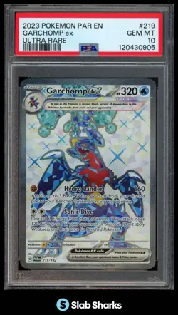 2023 POKEMON SCARLET VIOLET PARADOX RIFT #219/182 GARCHOMP EX ULTRA RARE PSA 10 - Image 1