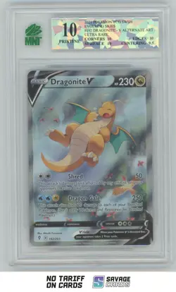 2021 Pokemon Sword & Shield - Evolving Skies Dragonite V MNT 10 #192/203 - Image 1