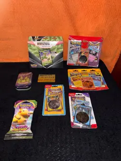 Pokemon TCG Scarlet & Violet Paldean Fates Mini Tin , Virizion V + Sealed lot - Image 1