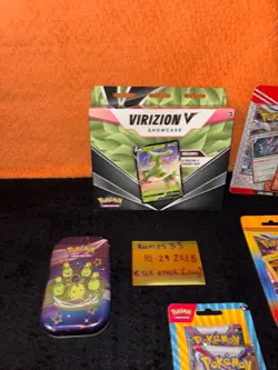 Pokemon TCG Scarlet & Violet Paldean Fates Mini Tin , Virizion V + Sealed lot - Image 2