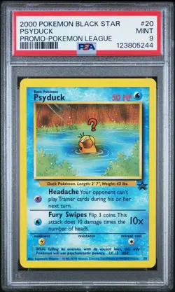 PSA 9 Pokemon League 2000 Black Star Promo #20 Psyduck WOTC - Image 1