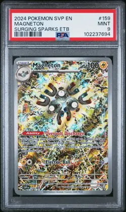 PSA 9 Pokemon TCG 2024 Surging Sparks ETB Promo SVP #159 Magneton Holo - Image 1