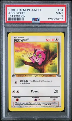 PSA 9 Pokemon TCG 1999 Jungle #54/64 Jigglypuff 1st Edition WOTC - Image 1