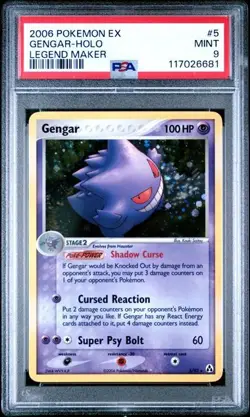 PSA 9 Gengar Holo Rare 5/92 Pokemon Legend Maker ex English 2006 Gem Mint - Image 1