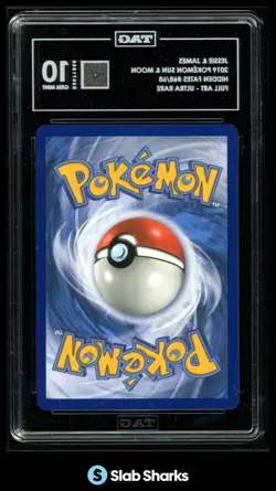 2019 POKEMON SM HIDDEN FATES #68/68 JESSIE & JAMES FULL ART ULTRA RARE TAG 10 - Image 2