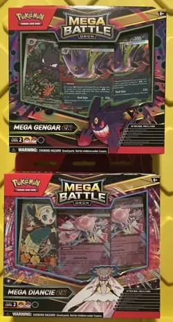 Mega Battle Deck Mega Gengar Ex & Mega Diancie Ex Lot of 2 Pokemon Cards - Image 1