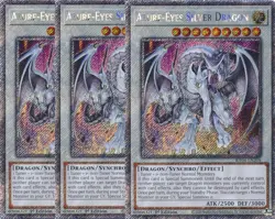 3x Yu-Gi-Oh! Azure-Eyes Silver Dragon RA04-EN208 Platinum Secret Rare Playset - Image 1