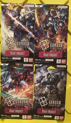 2025 Gundam Card Game TCG Dual Impact GD02 Boosters Sealed Complete Art Set Of 4 - Image 1