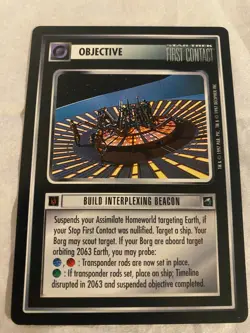 Star Trek CCG 1E FC BUILD INTERPLEXING BEACON Rare Card NEVER PLAYED - Image 1