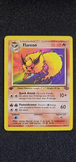 Pokemon TCG Jungle Flareon First Edition Non-Holo Card #19/64 - Image 1