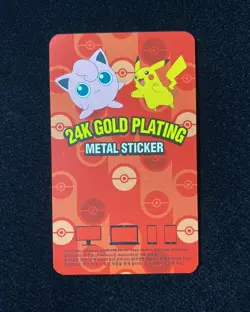 Pokemon TCG Card Korean 24K Gold Plating Metal Sticker Jigglypuff N21 - Image 2