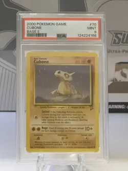 Pokemon Card: Cubone 70/130 - WOTC Base Set 2 - Mint - PSA Grade 9 - Image 1