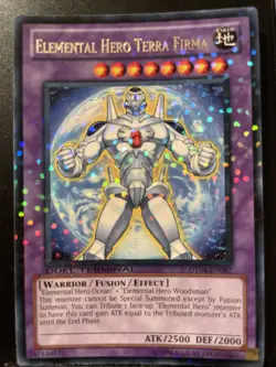 Yugioh Rare Elemental Hero Terra Firma DT04-EN087 Duel Terminal Vol 4 Mint - Image 1