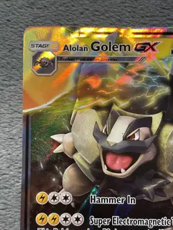 Alolan Golem GX 34/111 2017 Rare Full Art Holo Pokemon Card Crimson Invasion - Image 3
