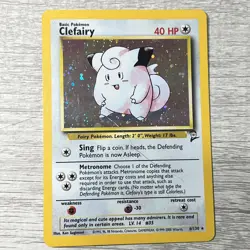 Clefairy 6/130 Base Set 2 Holo Rare WOTC Vintage Pokemon Card MP-HP (1) - Image 2