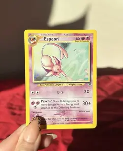 Pokemon Espeon Neo Discovery TCG 1/75 Holo Unlimited Rare Card - Image 2