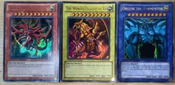 Yu-Gi-Oh! Egyptian God Card Set- Obelisk, Slifer, Ra- LC01 Limited Edition - Image 1