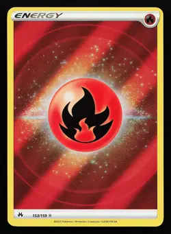 Fire Energy 153/159 Ultra Rare Full Art Crown Zenith Pokemon Card - Image 1