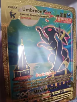 Umbreon Vmax Gold Foil Fan Art Vinyl Textured Collector Card 215/203 - Image 4