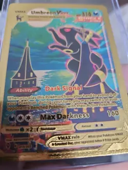 Umbreon Vmax Gold Foil Fan Art Vinyl Textured Collector Card 215/203 - Image 5
