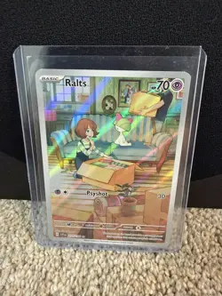 Pokemon TCG Scarlet & Violet Ralts Illustration Rare Holo Card 211/198 - Image 1