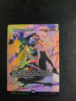MTG - NM - BORDERLESS - FOIL - Relentless Assault - Spider-Man - Image 1