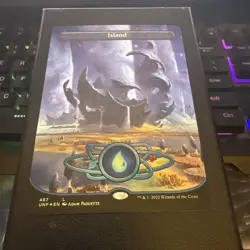 MTG Galaxy Foil Island - 487- Unfinity Full-Art Basic Land - Near Mint (NM) - Image 1