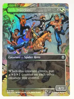 Web-Warriors (Borderless) FOIL Marvel's Spider-Man 203 NM Magic MTG - Image 1