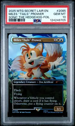 2025 MTG Secret Lair Sonic The Hedgehog Miles Tails Prower Foil PSA 10 Gem Mint - Image 1