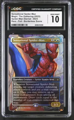 SENSATIONAL SPIDER-MAN Marvel's Spider-Man Borderless Foil Rare CGC 10 MTG - Image 1