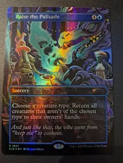 1x M/NM FOIL Borderless Raise The Palisade Secret Lair MTG - Image 1