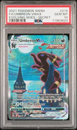 2021 Pokemon SWSH Evolving Skies Umbreon VMAX #215/203 PSA 10 - Image 1