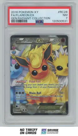 2016 Pokemon XY Generations Radiant Full Art Flareon EX PSA 7 #RC28/RC32 - Image 1