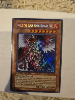 Yu-Gi-Oh Horus the Black Flame Dragon LV8 EEN-ENSE1 Limited Secret Rare NM - Image 1