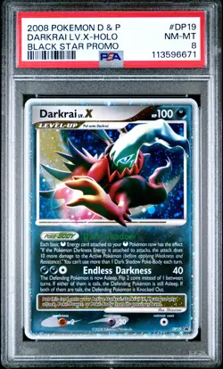 2008 POKEMON DIAMOND & PEARL BLACK STAR PROMO #DP19 DARKRAI LV.X-HOLO PSA 8 - Image 1