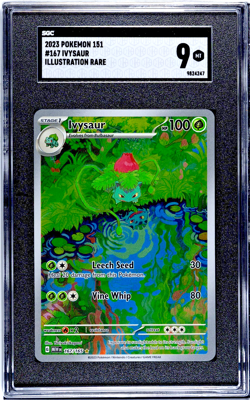 Ivysaur Pokemon Scarlet & Violet 151 Illustration Rare IR #167 SGC 9 MInt - Image 1