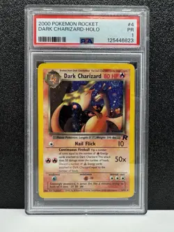 Pokemon Dark Charizard 4/82 Team Rocket Holo Vintage PSA 1 - Image 1