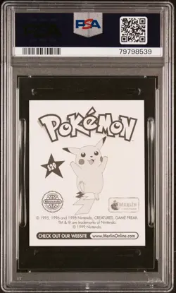 1999 MERLIN POKEMON #S29 ASH & PIKACHU-PRISM PSA 10 - Image 2