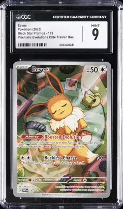 2025 POKEMON PRISMATIC EVOLUTIONS ELITE TRAINER BOX #173 EEVEE CGC 9 - Image 1