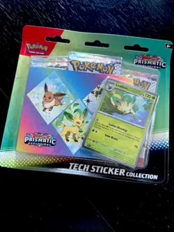 Pokemon TCG Prismatic Evolutions Tech Sticker Collection Lefeon - New & Sealed - Image 1