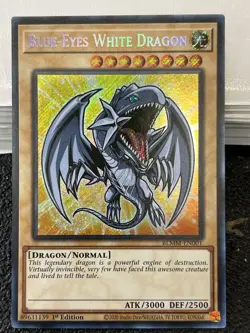 Yu-Gi-Oh TCG Blue-Eyes White Dragon BLMM-EN001 Monster Mayhem Battle Secret Rare - Image 1
