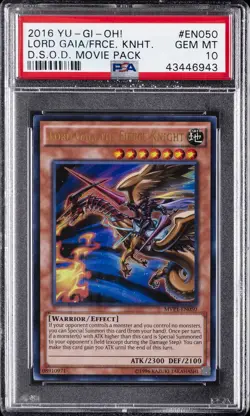2016 YU-GI-OH! THE DARK SIDE OF DIMENSIONS LORD GAIA THE FIERCE KNIGHT PSA 10 - Image 1